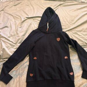Wanakome Black Hoodie with Tan Details